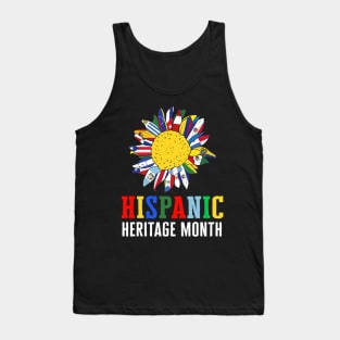 Hispanic Heritage Month Latino Counties Flags Sunflower 2022 Tank Top